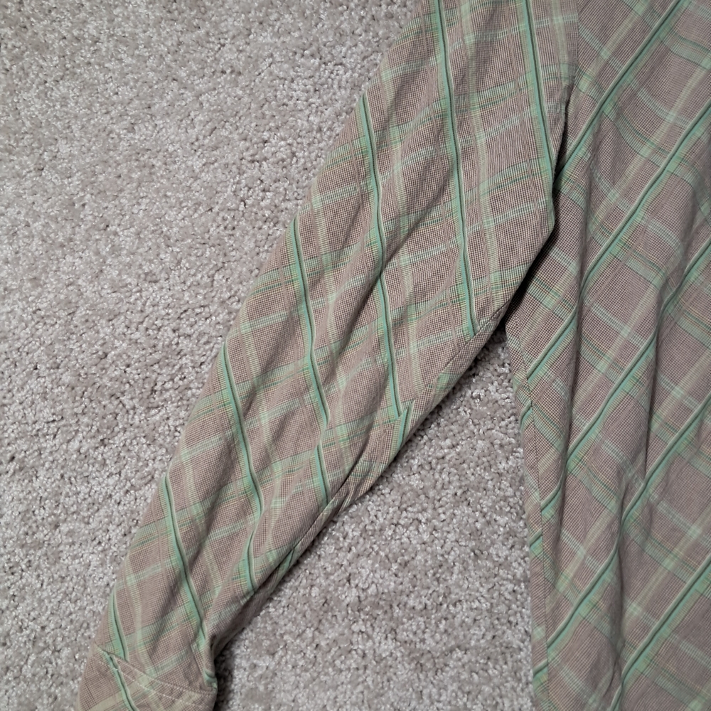 Ruff Hewn Womens Medium Pearl Snap Shirt Brown and Green Checkered - Picture 4 of 11